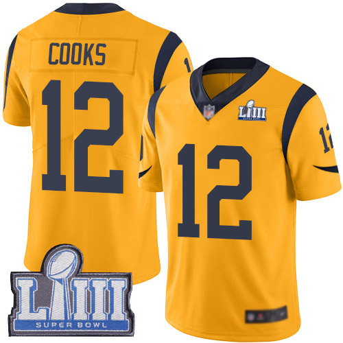 Los Angeles Rams Limited Gold Men Brandin Cooks Jersey NFL Football 12 Super Bowl LIII Bound Rush Vapor Untouchable